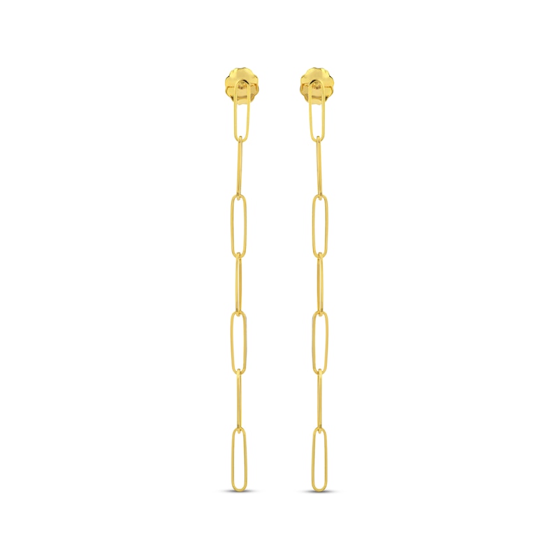 Main Image 2 of Paperclip Chain Dangle Earrings 14K Yellow Gold