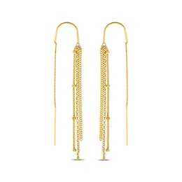 Multi-Chain Dangle Threader Earrings 14K Yellow Gold