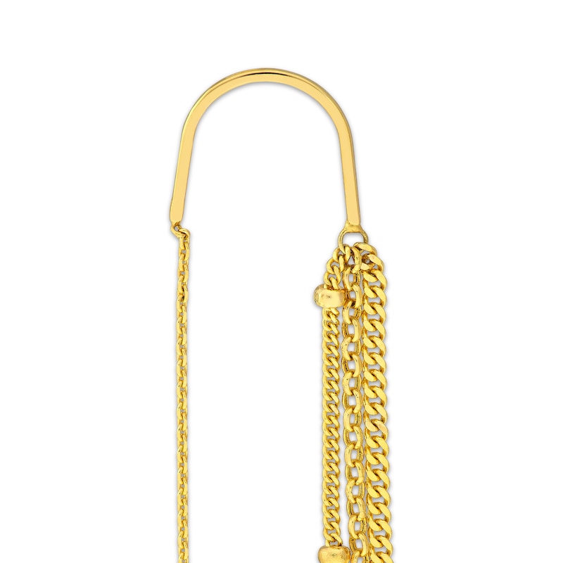 Main Image 3 of Multi-Chain Dangle Threader Earrings 14K Yellow Gold