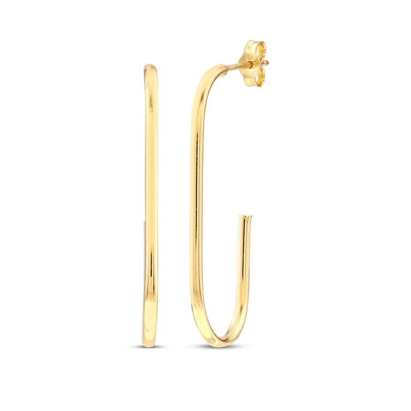 Main Image 1 of Paperclip Hoop Earring 14K Yellow Gold