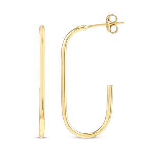 Paperclip Hoop Earring 14K Yellow Gold | Kay