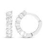 Thumbnail Image 3 of Diamond Swirl Huggie Hoop Earrings 1/4 ct tw 10K White Gold