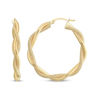  Kaiya Spiral Hoop Twist Double Earrings – 14K Gold