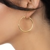 Thumbnail Image 2 of Reaura Two-Row Crossover Hoop Earrings Repurposed 14K Yellow Gold 32mm