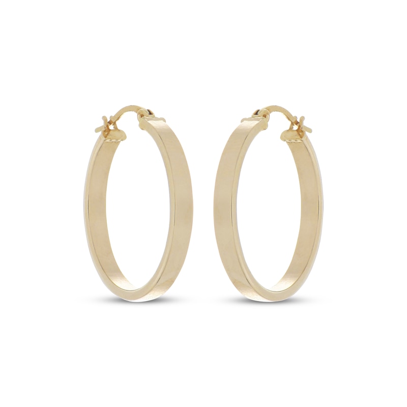 Main Image 2 of Reaura Flat Tube Hoop Earrings Repurposed 14K Yellow Gold 32mm