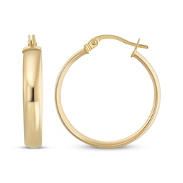 Reaura Domed Hoop Earrings Repurposed 14K Yellow Gold 23mm