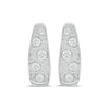 Thumbnail Image 2 of Diamond Cobblestone Oval Hoop Earrings 1 ct tw 10K White Gold