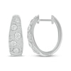 Thumbnail Image 3 of Diamond Cobblestone Oval Hoop Earrings 1 ct tw 10K White Gold