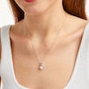 Thumbnail Image 1 of Cultured Pearl & White Lab-Created Sapphire Twist Necklace Sterling Silver 18"