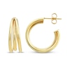 Thumbnail Image 1 of Reaura Flared Three-Row Tube Hoop Earrings Repurposed 14K Yellow Gold 29mm