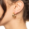 Thumbnail Image 3 of Reaura Flared Three-Row Tube Hoop Earrings Repurposed 14K Yellow Gold 29mm