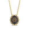 Thumbnail Image 1 of Le Vian Venetian Mosaic Oval-Cut Chocolate Quartz Necklace 1/8 ct tw Diamonds 14K Honey Gold 19&quot;