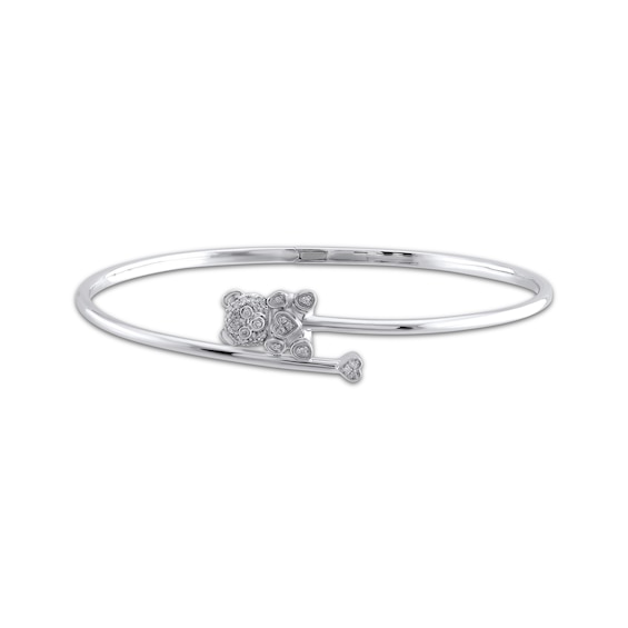 Teddy Bear Jewelry Collection Honoring St. Jude Diamond Flex Bangle Bracelet 1/10 ct tw Sterling Silver