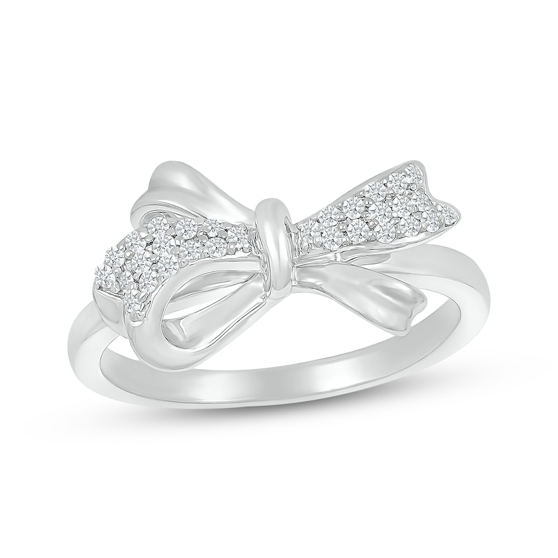 Main Image 1 of Diamond Bow Ring 1/6 ct tw Sterling Silver