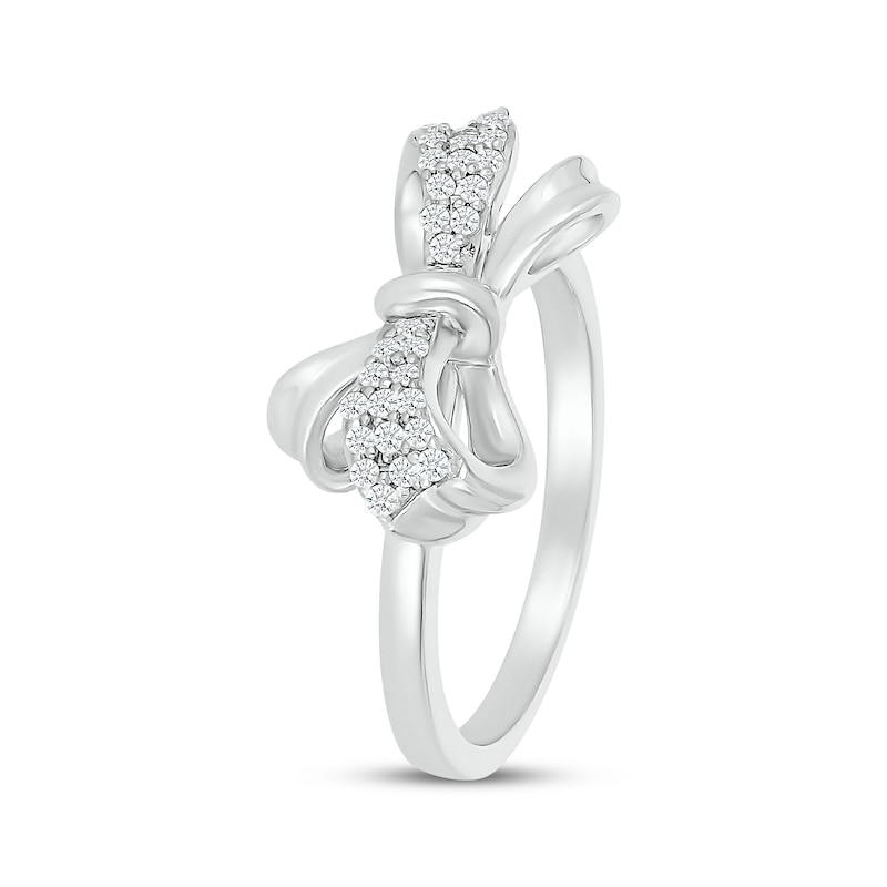 Main Image 2 of Diamond Bow Ring 1/6 ct tw Sterling Silver