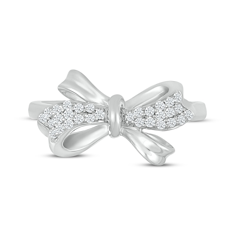 Main Image 4 of Diamond Bow Ring 1/6 ct tw Sterling Silver