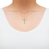 Thumbnail Image 4 of Diamond Crucifix Necklace 1/10 ct tw 14K Yellow Gold 18&quot;