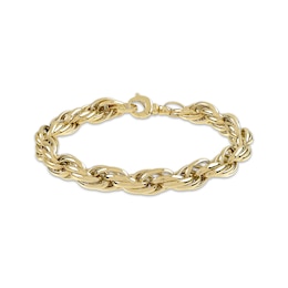 Hollow Rope Chain Bracelet 10K Yellow Gold 8&quot;
