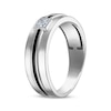 Thumbnail Image 2 of Men's Square-Cut Diamond Solitaire Wedding Band 1/4 ct tw 10K White Gold (I/I2)