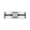 Thumbnail Image 3 of Men's Square-Cut Diamond Solitaire Wedding Band 1/4 ct tw 10K White Gold (I/I2)