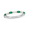 Thumbnail Image 1 of Neil Lane Marquise-Cut Natural Emerald & Diamond Anniversary Ring 1/6 ct tw 14K White Gold