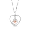 Thumbnail Image 0 of Hallmark Diamonds Heart Dangle Necklace 1/10 ct tw Sterling Silver & 10K Rose Gold 18"