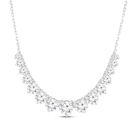 Lab-Created Diamonds by KAY Graduated Smile Necklace 2 ct tw 10K White Gold 18&quot;