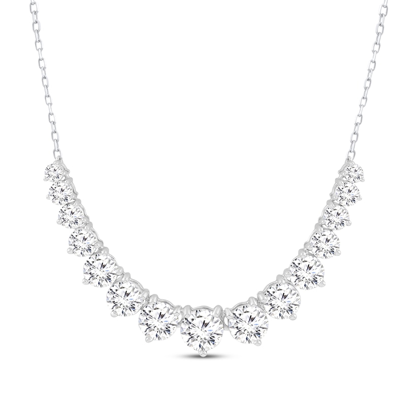 Lab-Grown Diamonds by KAY Graduated Smile Necklace 2 ct tw 10K White Gold 18"