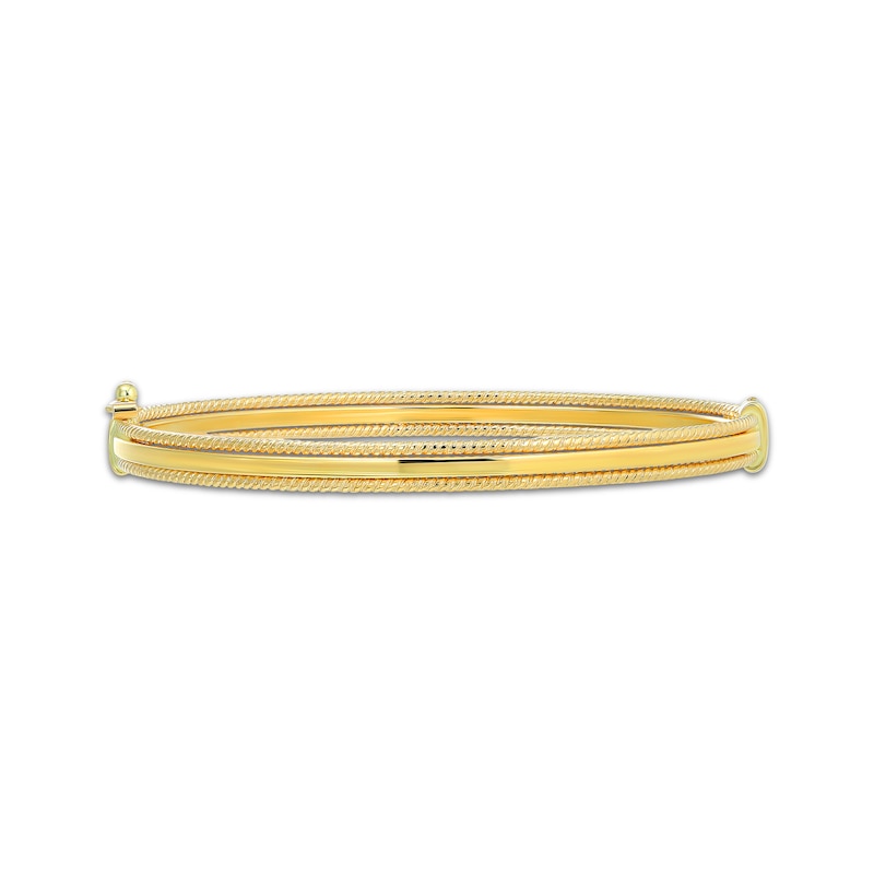 Reaura Hollow Bead-Edge Bangle Bracelet 14K Yellow Gold