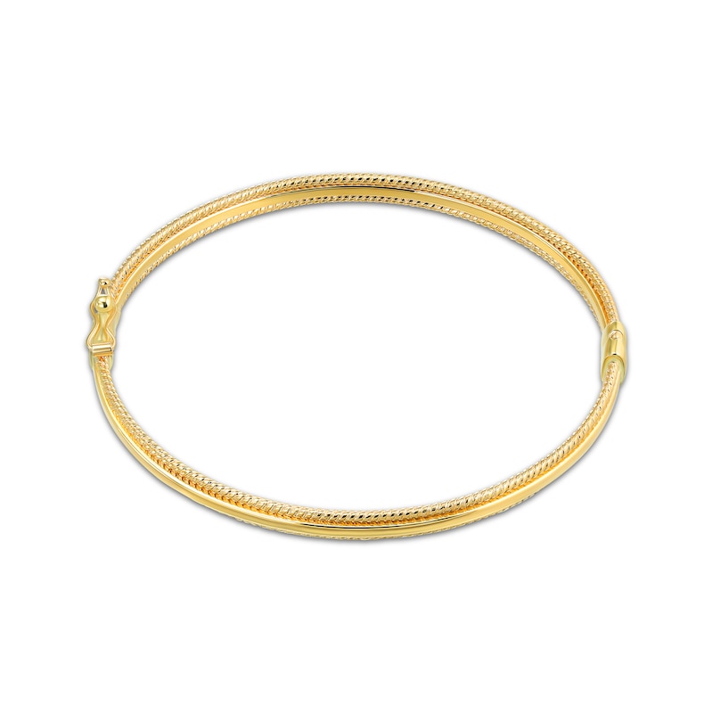 Reaura Hollow Bead-Edge Bangle Bracelet 14K Yellow Gold