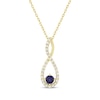 Thumbnail Image 0 of Natural Blue Sapphire & Diamond Infinity Necklace 1/5 ct tw 10K Yellow Gold 18"