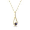 Thumbnail Image 1 of Natural Blue Sapphire & Diamond Infinity Necklace 1/5 ct tw 10K Yellow Gold 18"