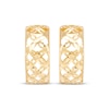 Thumbnail Image 2 of Openwork Flower J-Hoop Earrings 14K Yellow Gold