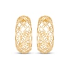 Thumbnail Image 2 of Openwork Flower J-Hoop Earrings 14K Yellow Gold