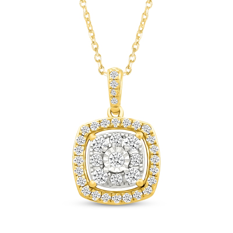 Main Image 2 of Diamond Cushion Halo Gift Set 1 ct tw 10K Yellow Gold