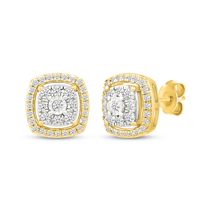 Main Image 3 of Diamond Cushion Halo Gift Set 1 ct tw 10K Yellow Gold