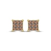 Thumbnail Image 1 of Men's Brown Diamond Square Stud Earrings 1 ct tw 10K Yellow Gold