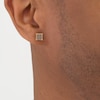 Thumbnail Image 2 of Men's Brown Diamond Square Stud Earrings 1 ct tw 10K Yellow Gold