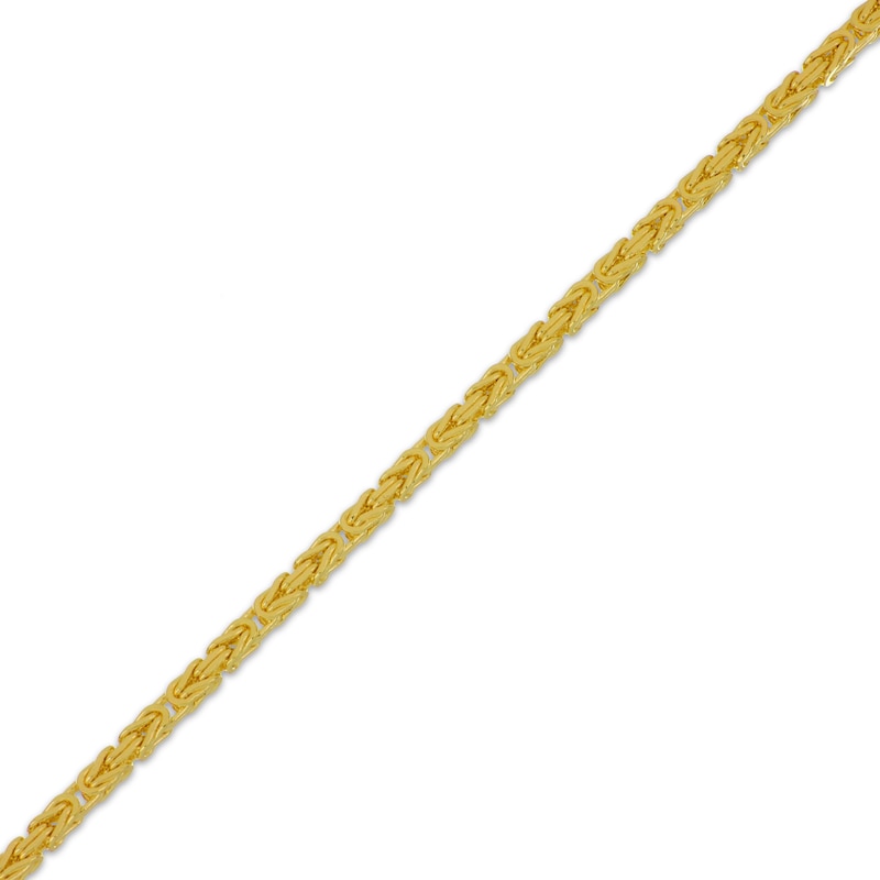 Solid Byzantine Chain Necklace 2.5mm 14K Yellow Gold 22"