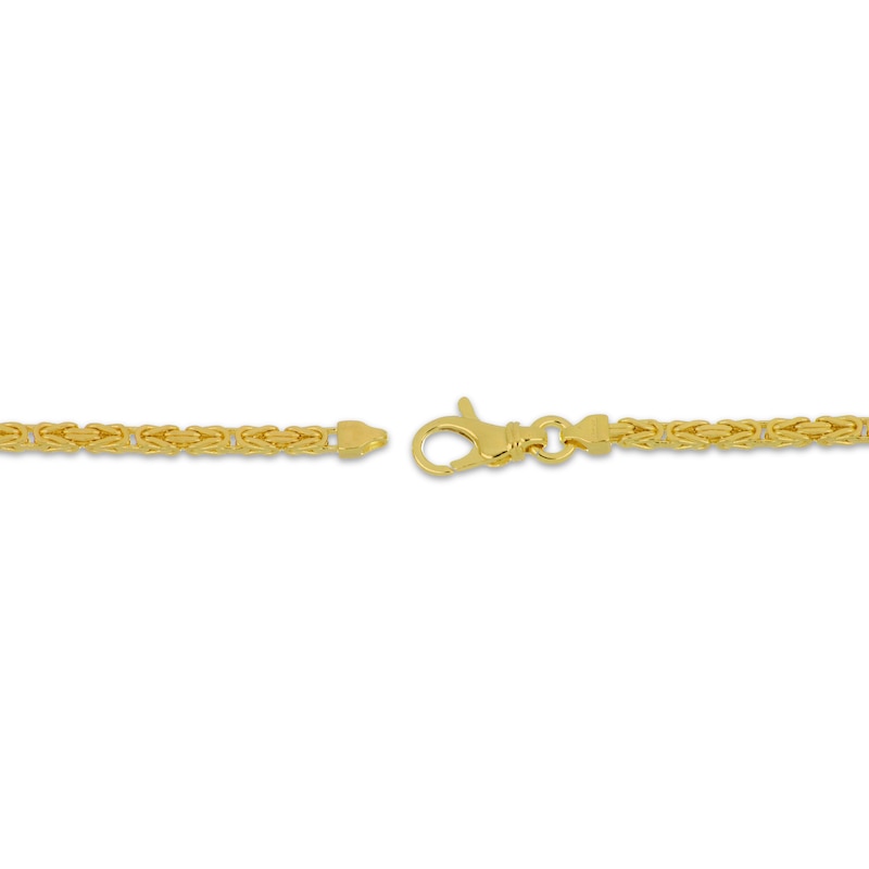 Solid Byzantine Chain Necklace 2.5mm 14K Yellow Gold 22"