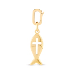 Charmed Memories Ichthus Cross Cutout Charm 10K Yellow Gold