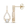 Thumbnail Image 2 of Milestones Diamond Teardrop Dangle Earrings 1/2 ct tw 10K Yellow Gold