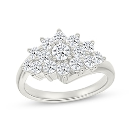 KAY Lab-Grown diamonds Pyramid Cluster Ring 1-1/4 ct tw 10K White Gold