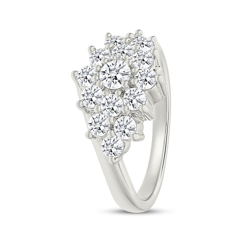 Main Image 2 of Lab-Grown Diamonds by KAY Pyramid Cluster Ring 1-1/4 ct tw 10K White Gold