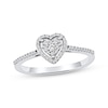 Thumbnail Image 1 of Multi-Diamond Heart-Shaped Halo Promise Ring 1/6 ct tw 10K White Gold