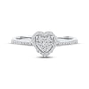 Thumbnail Image 3 of Multi-Diamond Heart-Shaped Halo Promise Ring 1/6 ct tw 10K White Gold