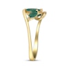 Thumbnail Image 2 of Marquise-Cut Natural Emerald & Diamond Accent Twist Ring 10K Yellow Gold