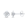 Thumbnail Image 1 of Round-Cut Diamond Solitaire Flower Earrings 1/5 ct tw 10K White Gold (I/I3)