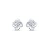 Thumbnail Image 2 of Round-Cut Diamond Solitaire Flower Earrings 1/5 ct tw 10K White Gold (I/I3)