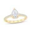 Thumbnail Image 1 of Lab-Grown Diamonds by KAY Pear-Shaped Halo Engagement Ring 3/4 ct tw 14K Yellow Gold